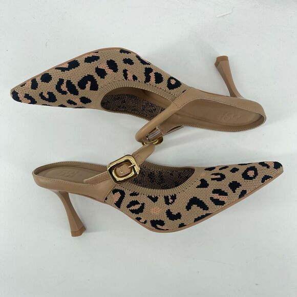 Cosy Island GraceLithe Leopard Knit Pointed Toe Heeled Mules Size 8.5, New - Picture 13 of 17